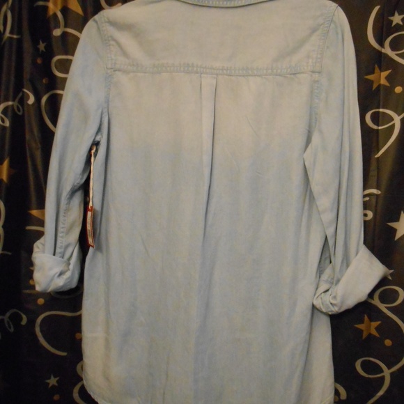 Mossimo Button Up Long Sleeve Shirt Light Blue L - Picture 4 of 4